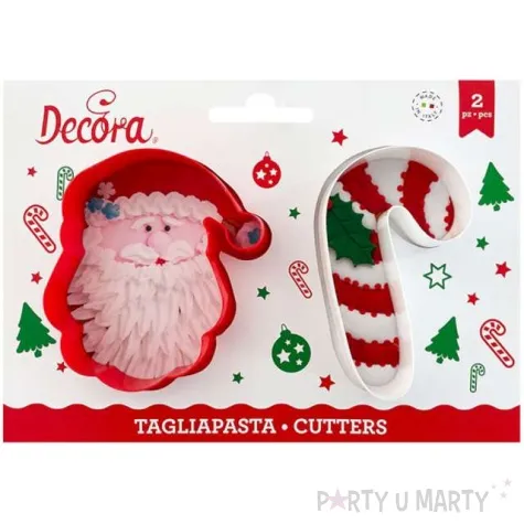 foremka do ciasteczek mikolaj i cukrowa laska decora 2 szt