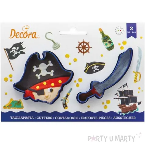 foremka do ciasteczek pirat jednooki i szabla decora 2 szt