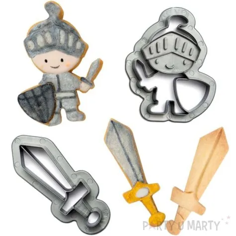 foremka do ciasteczek rycerz w zbroi i miecz decora 2 szt