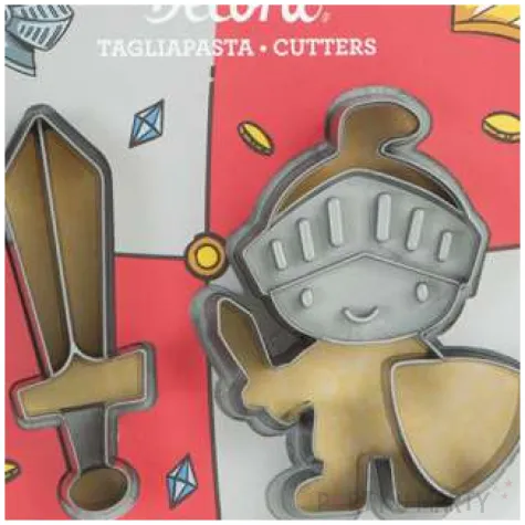 foremka do ciasteczek rycerz w zbroi i miecz decora 2 szt