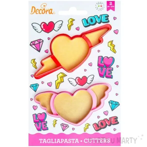 foremka do ciasteczek serca i serduszka decora 2 szt