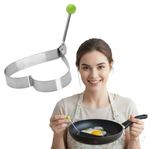 foremka do smazenia jajek sadzonych serce stalowa 10x8 cm 1 szt