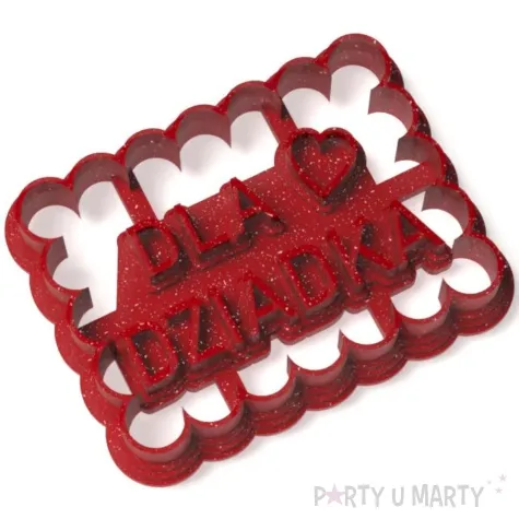 foremka dzien dziadka dla dziadka serce 78x58 czerwony brokat