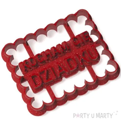 foremka dzien dziadka kocham cie dziadku 68x88 czerwony brokat