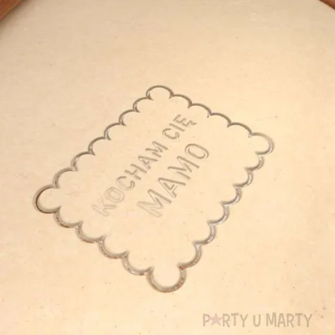 foremka dzien matki kocham cie mamo 88x68 mm czerwony brokat