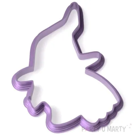 foremka halloween czarownica z profilu 98x71 mm fioletowa metaliczna