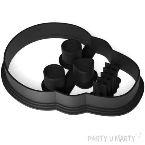 foremka halloween czaszka anatomiczna 83x63 mm czarna metaliczna