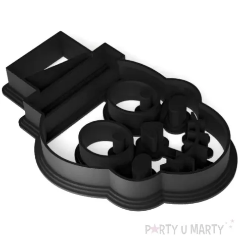 foremka halloween czaszka w kapeluszu 85x60 mm czarna