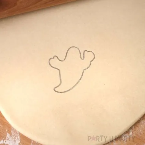 foremka halloween duszek obrys lux 83x88 mm biala metaliczna