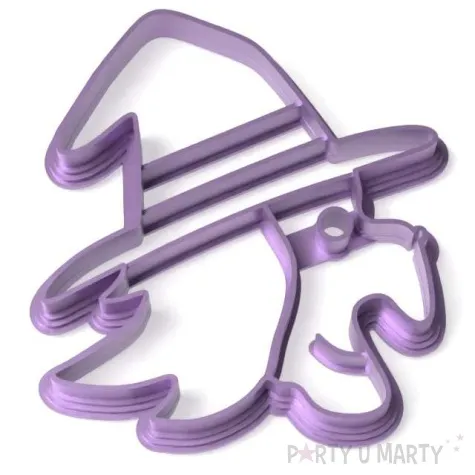 foremka halloween twarz czarownicy 97x91 mm fioletowa metaliczna