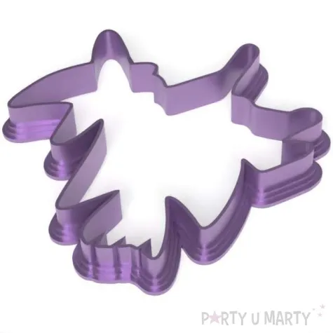 foremka halloween wiedzma na miotle 98x94 mm fioletowa metaliczna