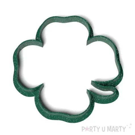 foremka koniczynka obrys mini zielony brokat 62x66 mm