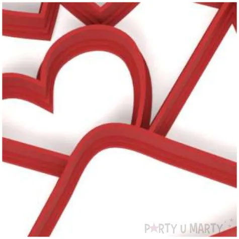 foremka koperta z sercami 76x79 mm czerwona