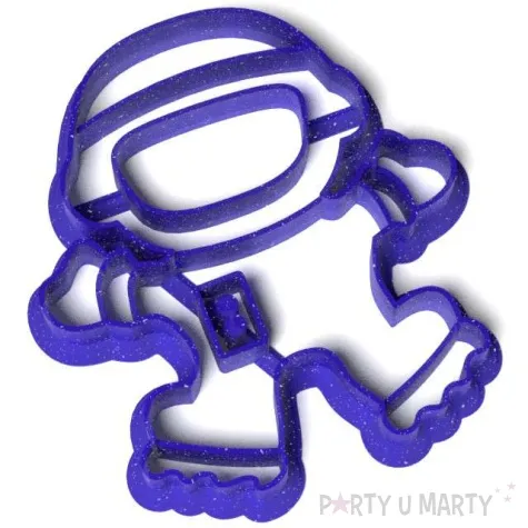 foremka kosmos astronauta niebieska brokatowa 91x82 mm