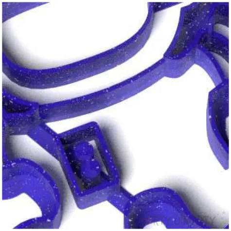 foremka kosmos astronauta niebieska brokatowa 91x82 mm