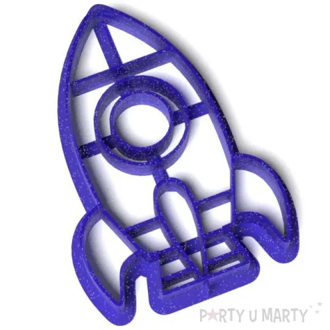 foremka kosmos rakieta deluxe niebieska brokatowa 93x64 mm