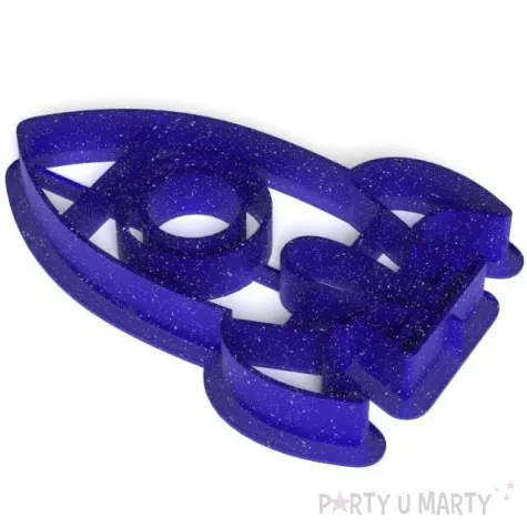 foremka kosmos rakieta deluxe niebieska brokatowa 93x64 mm