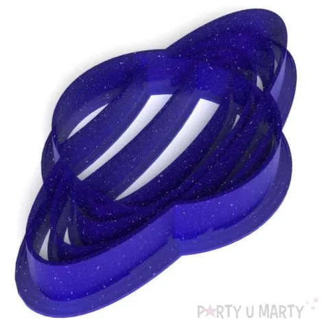 foremka kosmos saturn pelen niebieska brokatowa 78x78 mm