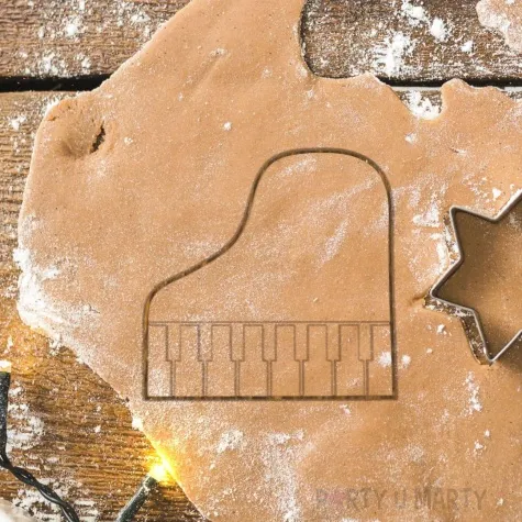 foremka muzyka fortepian z lotu ptaka 82x82 mm srebrny