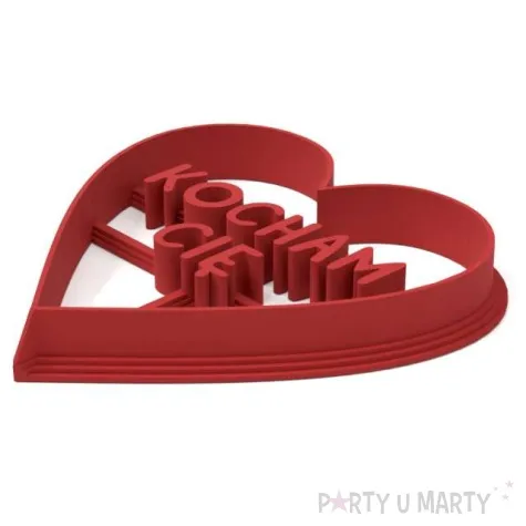 foremka serce kocham cie 80x80 mm czerwona