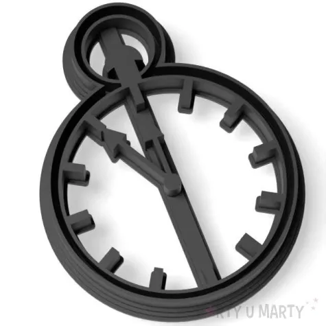 foremka sylwester zegarek za dziesiec dwunasta czarny 76x98 mm