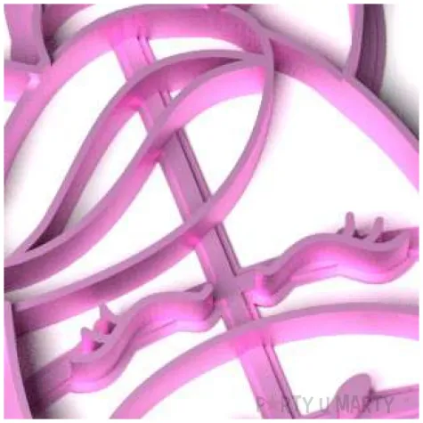 foremka unicorn jednorozec bajkowy z grzywka rozowa metaliczna 101x67mm