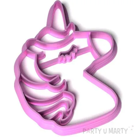 foremka unicorn jednorozec z profilu rozowa metaliczna 93x76 mm