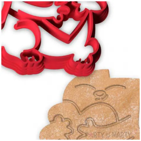 foremka walentynki kotek przytulajacy serce 87 x 70 mm czerwony