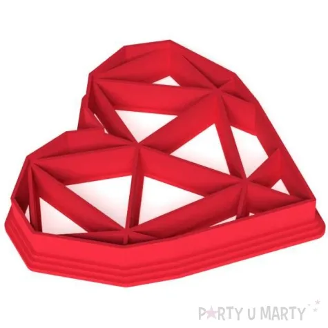 foremka walentynki serce geometryczne 87 x 80 mm czerwona