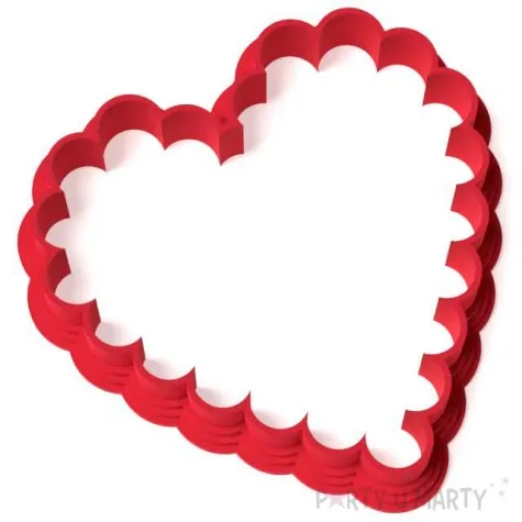foremka walentynki serce koronkowe 78x75 mm czerwona