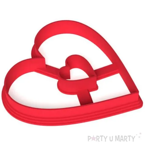 foremka walentynki serce w sercu 87 x 86 mm czerwona