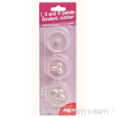 foremki do ciasteczek kwiatki platki biale dekora 3 szt