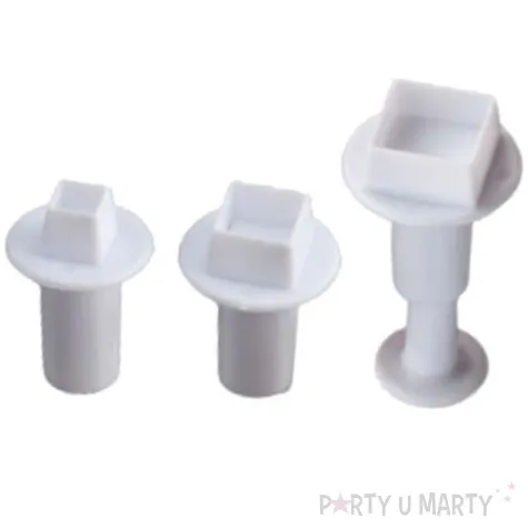 foremki do ciasteczek romby biale dekora 3 szt