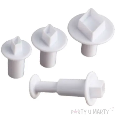 foremki do ciasteczek romby biale dekora 4 szt