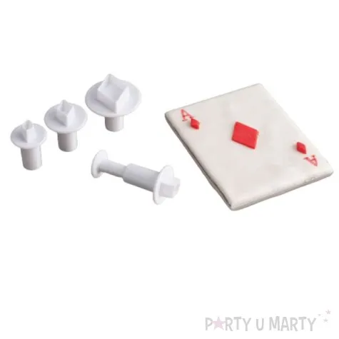 foremki do ciasteczek romby biale dekora 4 szt