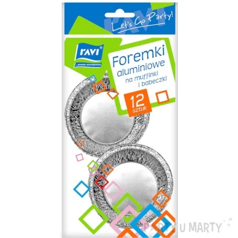 foremki na muffinki aluminiowe ravi 12 szt