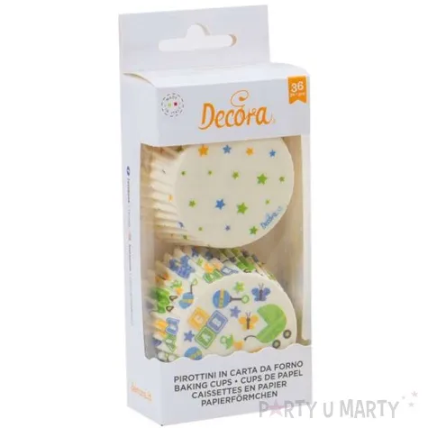foremki na muffinki baby shower boy mix decora 36 szt