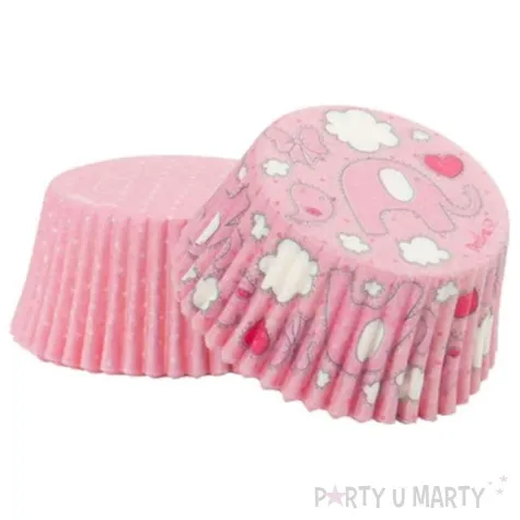 foremki na muffinki baby shower rozowy decora 36 szt