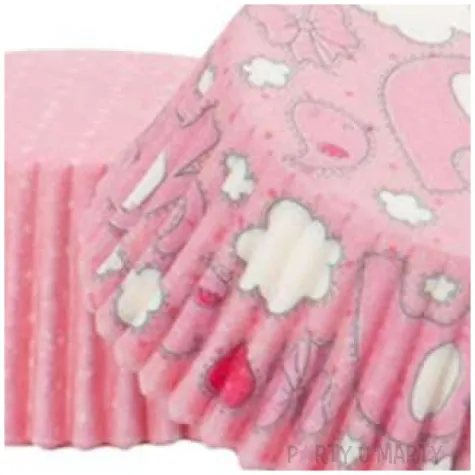 foremki na muffinki baby shower rozowy decora 36 szt