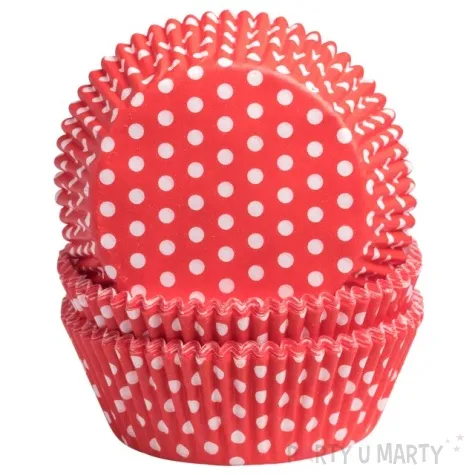 foremki na muffinki biale kropki czerwony demmler 60 szt