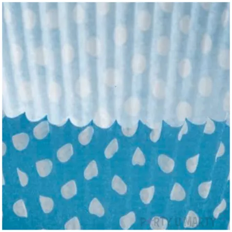 foremki na muffinki biale kropki niebieski amscan 48 szt