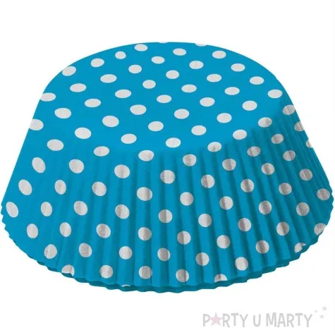 foremki na muffinki biale kropki niebieski amscan 48 szt