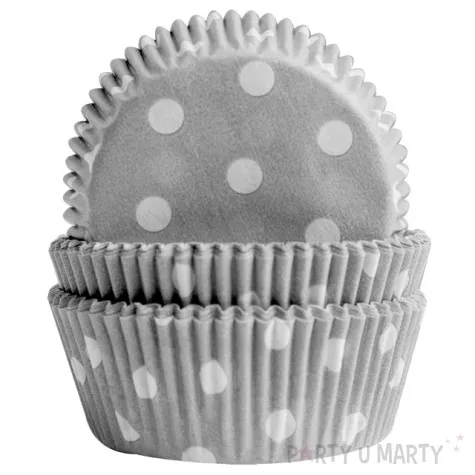 foremki na muffinki biale kropki szary demmler 60 szt