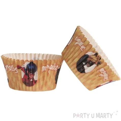 foremki na muffinki biedronka i czarny kot miraculous dekora 25 szt