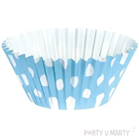 foremki na muffinki grochy kropki blekitne fyasa 25 szt