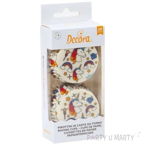 foremki na muffinki jednorozec i tecza mix decora 36 szt