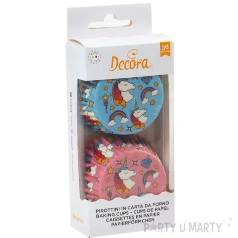 foremki na muffinki jednorozec roz i blekit decora 36 szt