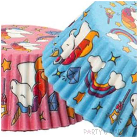 foremki na muffinki jednorozec roz i blekit decora 36 szt