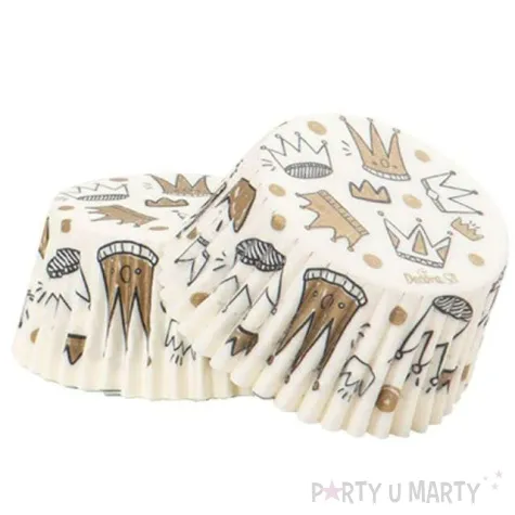 foremki na muffinki korony zlote mix decora 36 szt