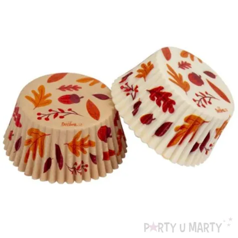 foremki na muffinki liscie jesienne mix decora 36 szt